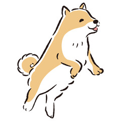 ジャンプする犬のイラスト
