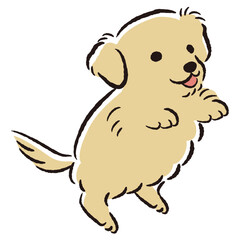 ジャンプする犬のイラスト