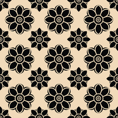 Minimalistic abstract black floral pattern vector. Black floral seamless pattern vector perfect for textile design, screensavers, covers, cards, invitations, posters, and more.