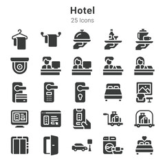 25 icons collection about hotel