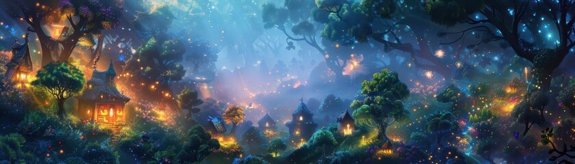 Birds-eye view of an enchanting fantasy realm