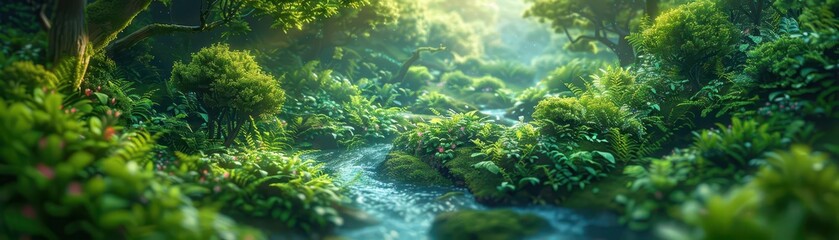 Obraz premium Tilted angle view of a lush