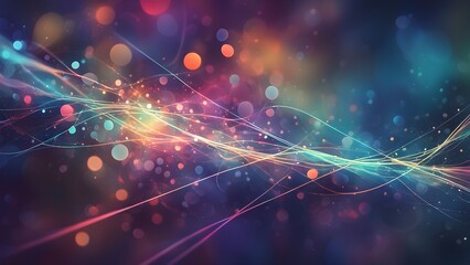 A colorful, swirling line of dots that appear to be moving in a wave