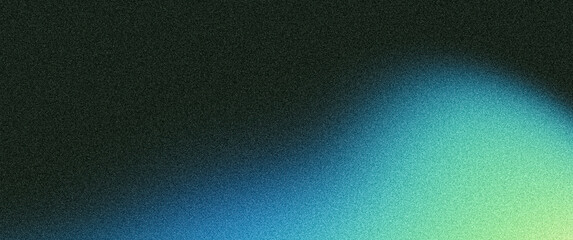Dark grainy background, blue green black abstract backdrop, noise texture banner poster grunge header design copy space