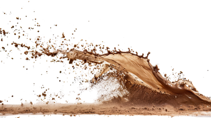 Flying sand on a transparent background