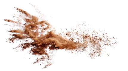 Flying sand on a transparent background