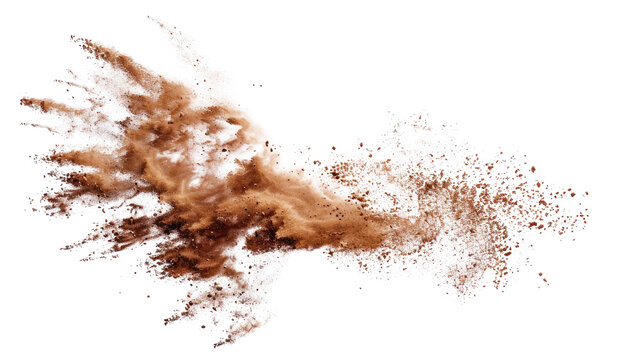 Flying sand on a transparent background