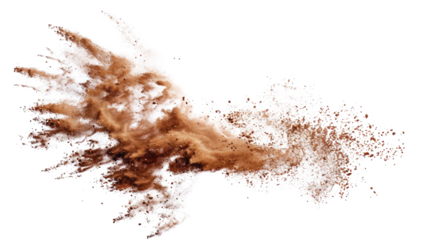 Flying sand on a transparent background