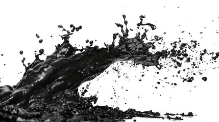 Obraz premium Black oil splash on a transparent background