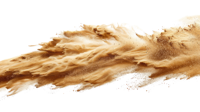 Flying sand on a transparent background