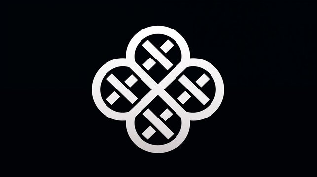 Abstract Geometric Design with Symmetrical Four-Quadrant Pattern