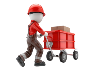 Courier expedition illustration isolated on a transparent background for web, banner, wallpaper