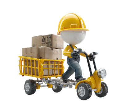 Courier expedition illustration isolated on a transparent background for web, banner, wallpaper