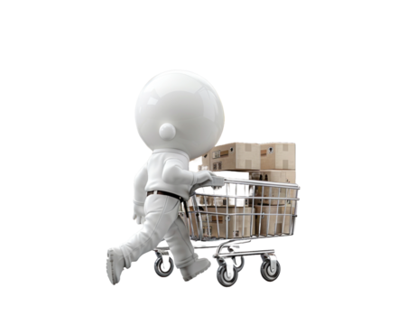 Courier expedition illustration isolated on a transparent background for web, banner, wallpaper