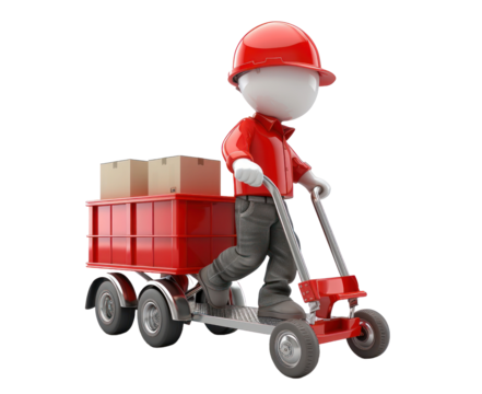 Courier expedition illustration isolated on a transparent background for web, banner, wallpaper