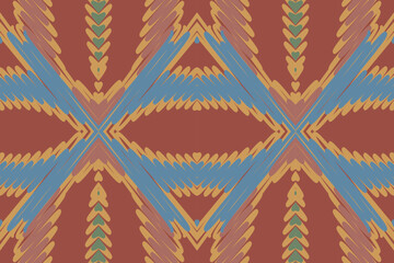 Seamless Ethnic Pattern Design. Ethnic Oriental Ikat Pattern Traditional Design. Ethnic Oriental Pattern Traditional Design for Background, Carpet, Clothing, Wrapping, Fabric, Embroidery