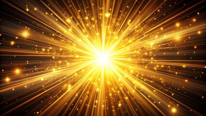 Glorious golden light beams radiate from the darkness, filling the black background with a sense of hope and serenity, infinitely looping.