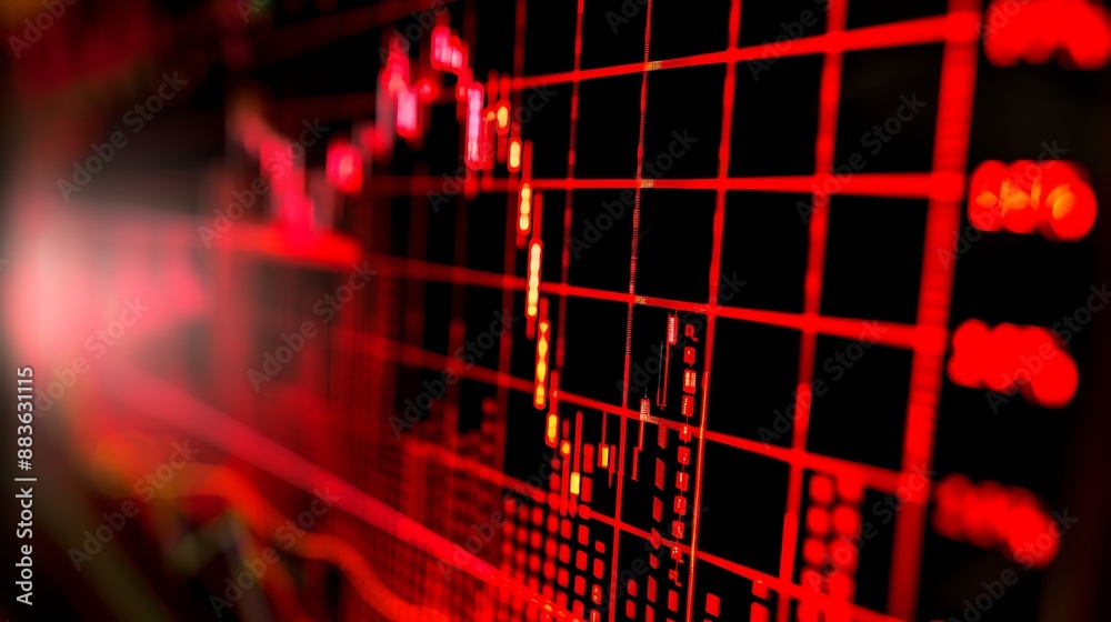 Poster stock market data display on a screen