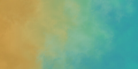 Abstract summer landscape background with green and orange sky,  Modern gradient painting