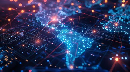 Fototapeta premium Global Network, Digital Connections