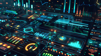 Business financial data investment analysis interface digital illustration growth success stock market  futuristic technology graph chart visualization currency virtual online banking profit return