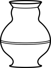 Vase outline illustration vector