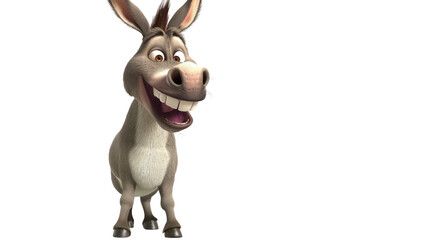 Donkey cartoon character on a transparent background