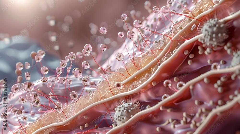 Aufkleber microscopic view of a biological surface