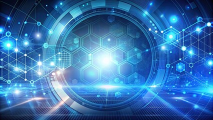 Naklejka premium Futuristic abstract background of technology and science , innovation, digital, futuristic, AI, data