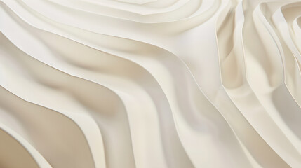 Elegant White Silk Fabric Waves Abstract Background
