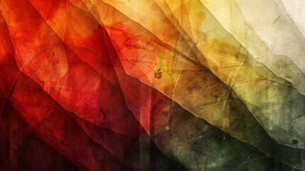 Abstract Art with Red, Yellow, and Green Hues