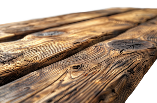 Wooden plank isolated on a transparent background for web, banner, wallpaper