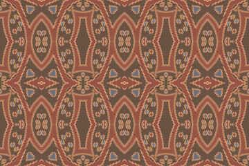 Ikat ethnic Indian seamless pattern. Design for background, wallpaper, vector illustration, fabric. Ikat ethnic seamless pattern design. Aztec fabric carpet.