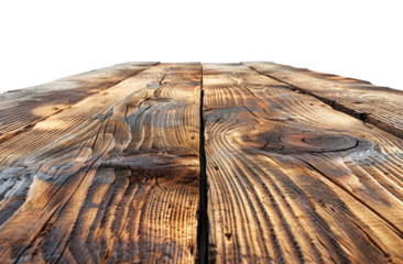 Wooden plank isolated on a transparent background for web, banner, wallpaper