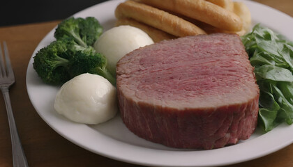 corned beef on a plate