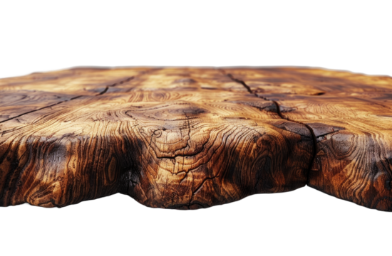 Wooden plank isolated on a transparent background for web, banner, wallpaper