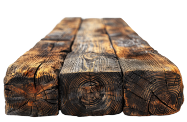 Wooden plank isolated on a transparent background for web, banner, wallpaper