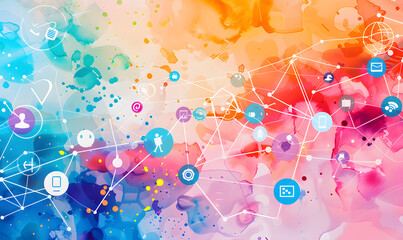 Obraz premium graphic backgrounds related to technology, communication, and the internet