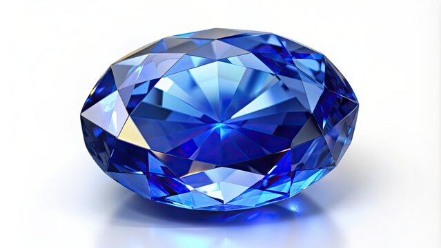 Shiny blue sapphire gemstone on white background, sapphire, blue, gemstone, shiny, luxurious, precious, jewel, crystal