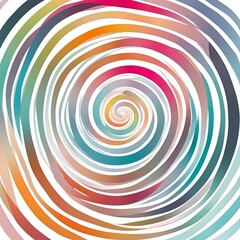 Spiral Minimalist Style in Pastel Colors on White Background
