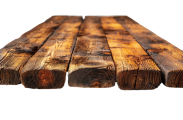 Wooden plank isolated on a transparent background for web, banner, wallpaper