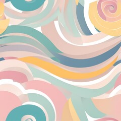 Obraz premium Spiral Minimalist Style in Pastel Colors on White Background 