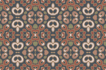 Ikat ethnic Indian seamless pattern. Design for background, wallpaper, vector illustration, fabric. Ikat ethnic seamless pattern design. Aztec fabric carpet.