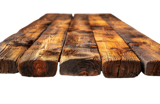 Wooden plank isolated on a transparent background for web, banner, wallpaper