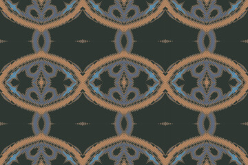 Ikat ethnic Indian seamless pattern. Design for background, wallpaper, vector illustration, fabric. Ikat ethnic seamless pattern design. Aztec fabric carpet.
