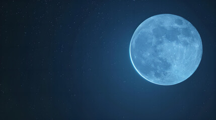 Obraz premium Stunning Blue Moon in Night Sky with Stars