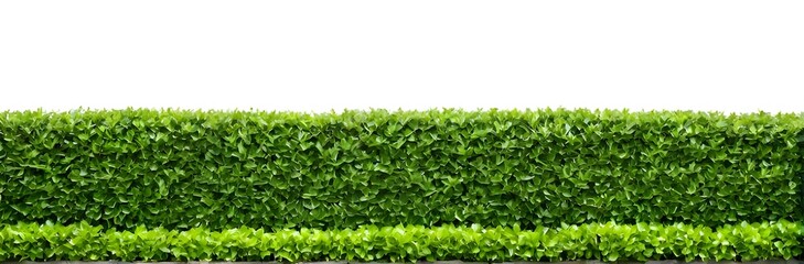 Obraz premium Two layers of green hedge on white background