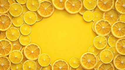 Bright yellow circular pattern ideal for summery events and citrus-themed ads, yellow, circular, pattern, bright, summery