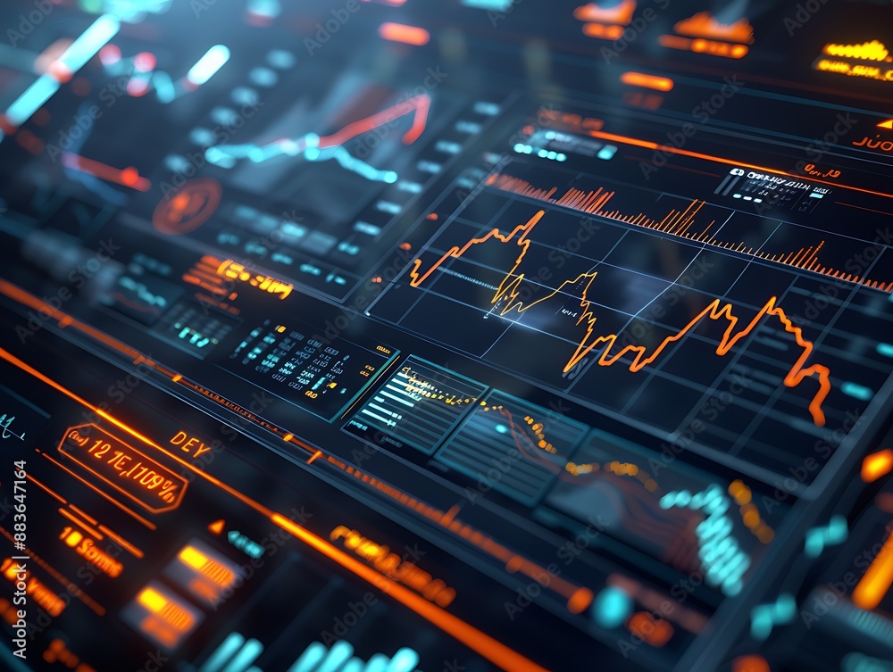 Aufkleber financial data analysis display