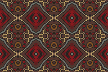 Seamless Ethnic Pattern Design. Ethnic Oriental Ikat Pattern Traditional Design. Ethnic Oriental Pattern Traditional Design for Background, Carpet, Clothing, Wrapping, Fabric, Embroidery